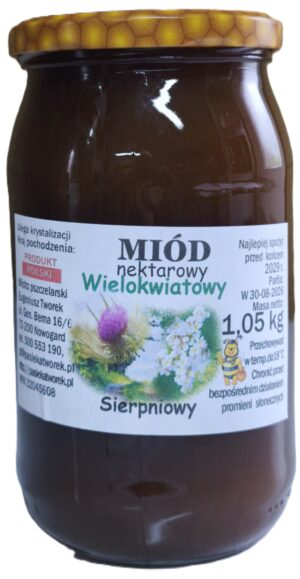 Miód Nektarowy Wielokwiatowy Sierpniowy 1,05 kg (Partia W 30-08-2026)